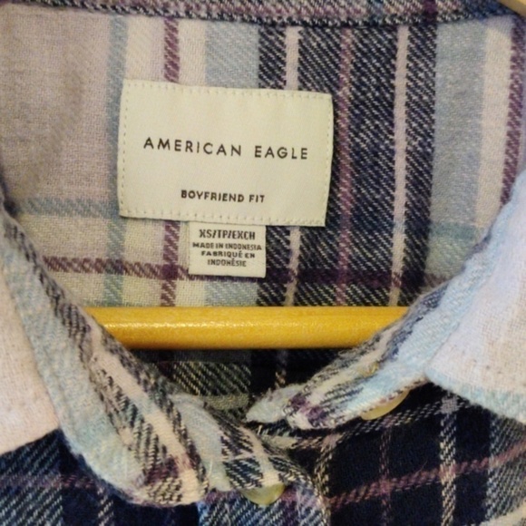 American Eagle Boyfriend Fit Flannel XS - Picture 3 of 5